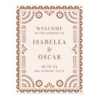 Gorgeous Neutral Papel Picado Wedding Welcome Sign
