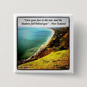 Gorgeous New Zealand And Famous Proverb 15 Cm Square Badge