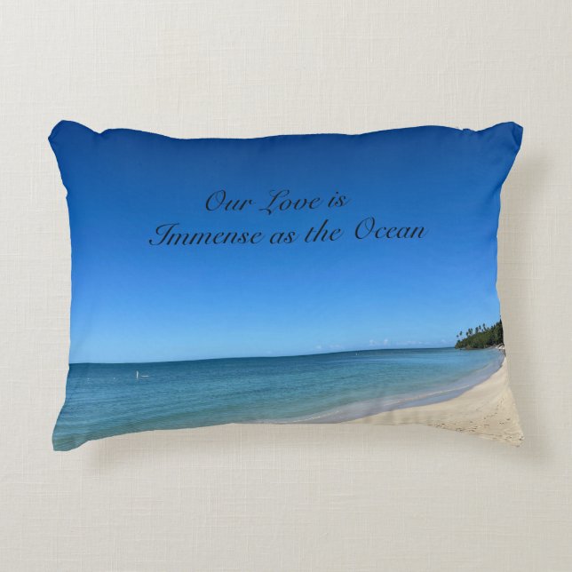 Gorgeous Ocean & Rainbow Accent Pillow  (Front)