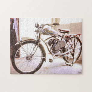 Gorgeous Old Vintage Motorised Bicycle Jigsaw Puzzle