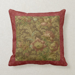 Gorgeous Old World Antique Floral Faux Texture Cushion