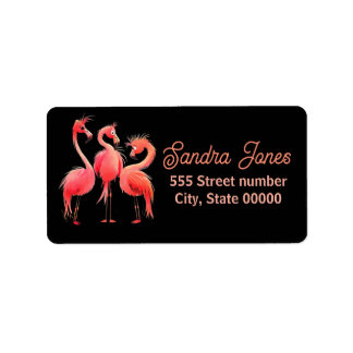 Gorgeous one of a-kind address labels flamingo