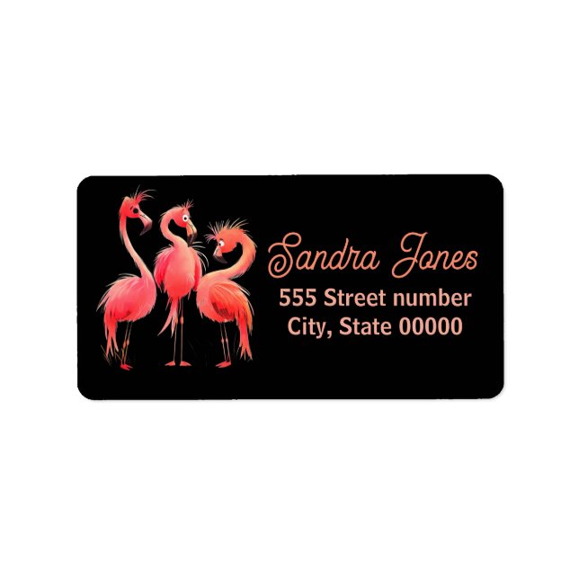 Gorgeous one of a-kind address labels flamingo (Front)