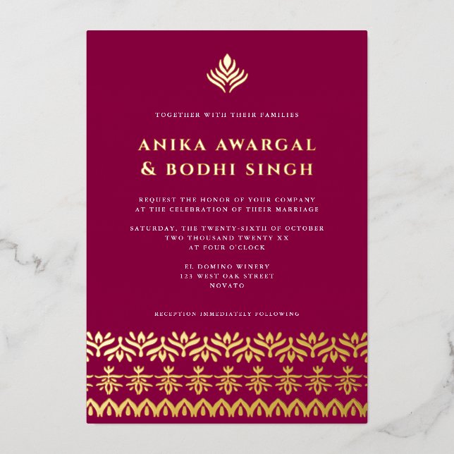 Gorgeous Ornate Indian Border Wedding REAL (Front)