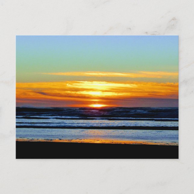 Gorgeous Pacific beach sunset photo Postcard (Front)