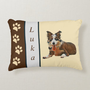 Gorgeous Painted Border Collie Accent Pillow