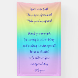 Gorgeous Pastel Rainbow Gradient Wedding Banner