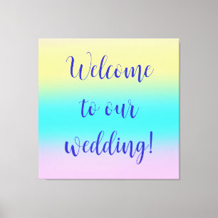 Gorgeous Pastel Rainbow Gradient Wedding Canvas Print