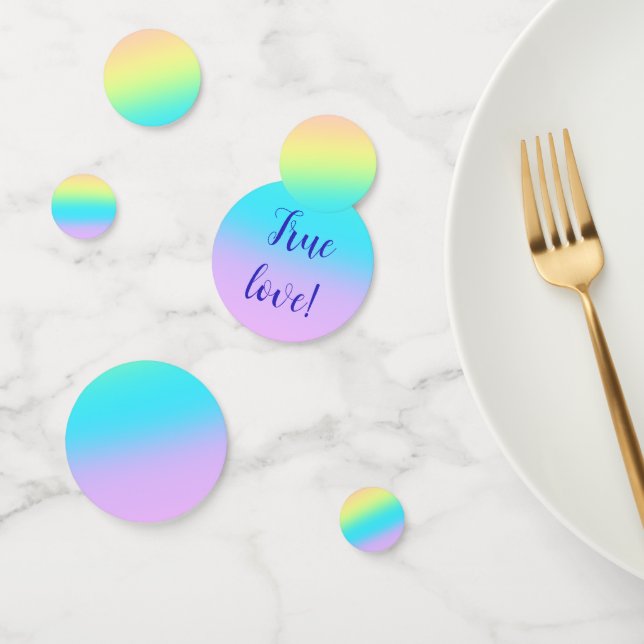 Gorgeous Pastel Rainbow Gradient Wedding Confetti (Group)