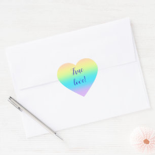 Gorgeous Pastel Rainbow Gradient Wedding Heart Sticker