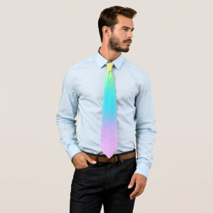 Gorgeous Pastel Rainbow Gradient Wedding Necktie