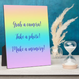 Gorgeous Pastel Rainbow Gradient Wedding Plaque