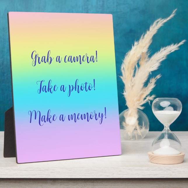 Gorgeous Pastel Rainbow Gradient Wedding Plaque (Side)