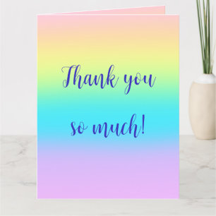 Gorgeous Pastel Rainbow Gradient Wedding Thank You