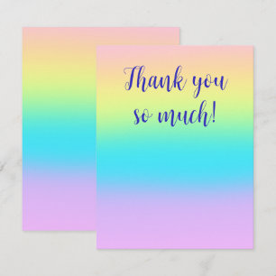 Gorgeous Pastel Rainbow Gradient Wedding Thank You Card