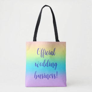 Gorgeous Pastel Rainbow Gradient Wedding Tote Bag