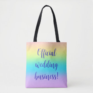 Gorgeous Pastel Rainbow Gradient Wedding Tote Bag