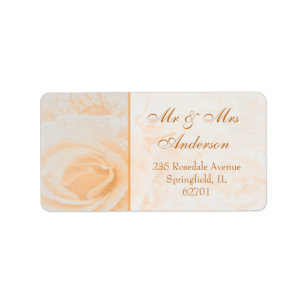 Gorgeous peach cream rose Address Label