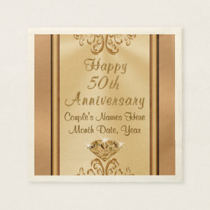 Gorgeous Personalised 50th Anniversary Napkins