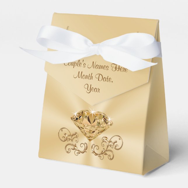 Gorgeous Personalised 60th Anniversary Favour Boxe Favour Box (Front Side)