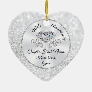 Gorgeous Personalised, 60th Anniversary Ornament