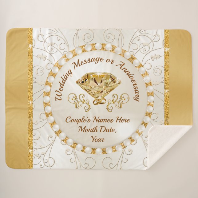 Gorgeous Personalised Blanket for Wedding Gift (Front (Horizontal))