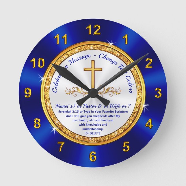 Gorgeous, Personalised Religious Gifts, Scripture Round Clock (Front)