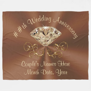 Gorgeous Personalised Wedding Anniversary Gifts Fleece Blanket