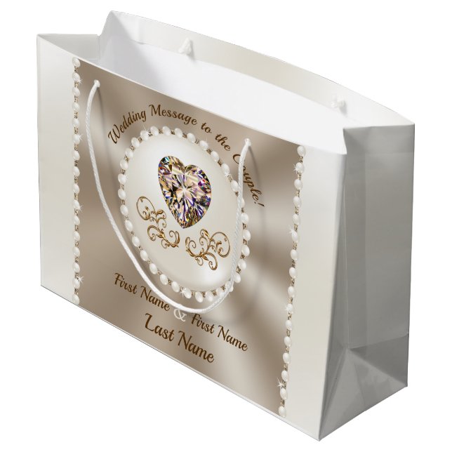 Gorgeous, Personalised Wedding Gift Bags (Back Angled)
