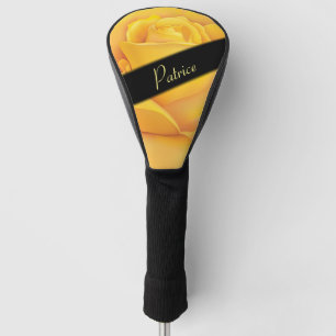 Gorgeous Personalised Yellow Rose Golf Head Cover