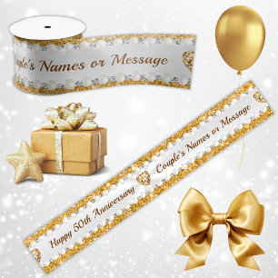 Gorgeous Personalized, 50th Anniversary Ribbon, Satin Ribbon