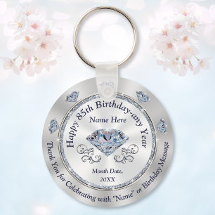 Gorgeous Personalized, 85th Birthday Party Favors Key Ring