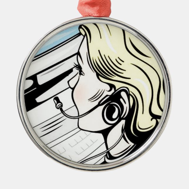 Gorgeous phone operator metal tree decoration (Front)