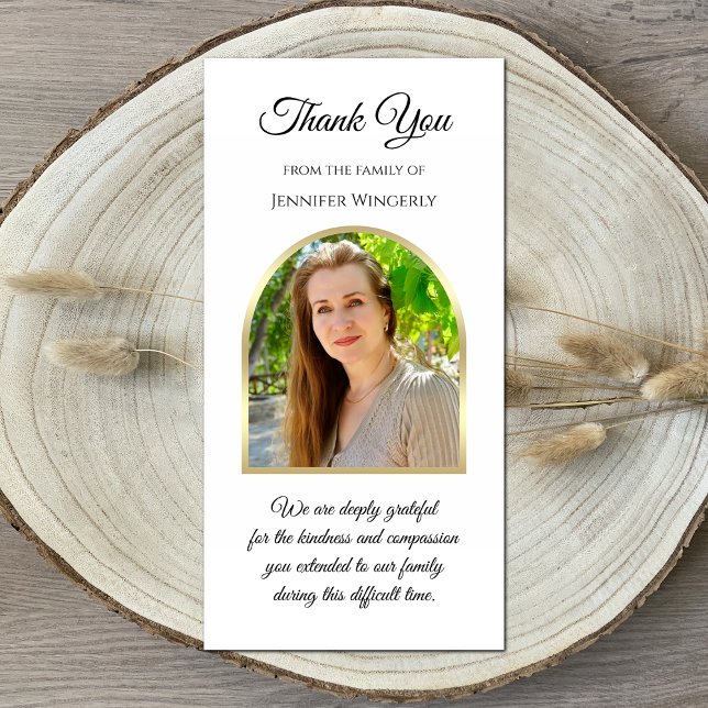 Gorgeous Photo Sympathy Memorial Thank You Card (Creator Uploaded)