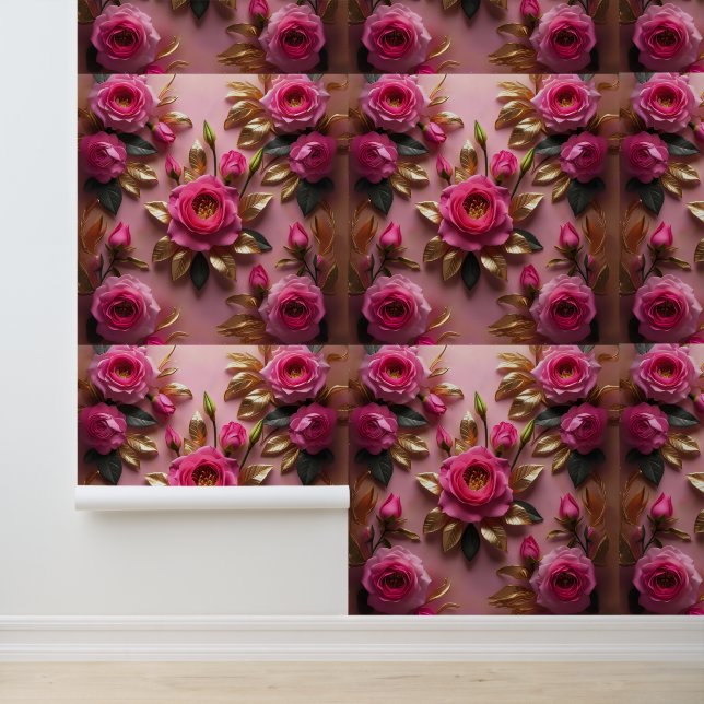 Gorgeous Pink Rose Gold Peel and Stick  Wallpaper (Application)