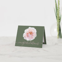 Gorgeous Pink Rose Green Backdrop Congratulations
