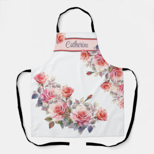 Gorgeous Pink Roses Personalised Apron