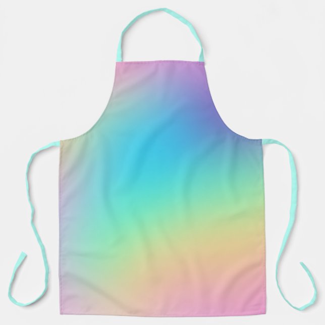 Gorgeous Prismatic Pastel Rainbow Gradient Apron (Front)