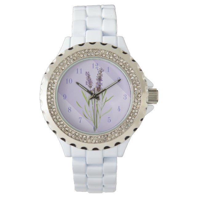 Gorgeous Purple and Lavender Large Clock Watch (Front)