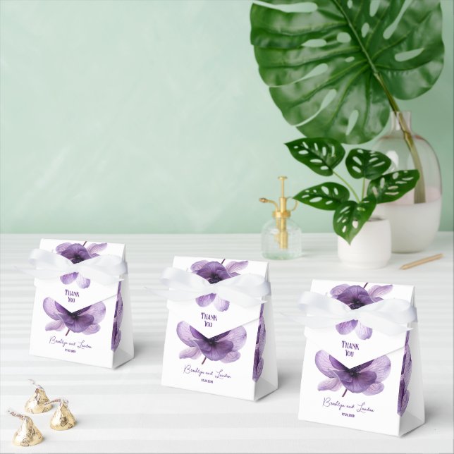 Gorgeous Purple Flower Wedding  Favour Box (Multiple)