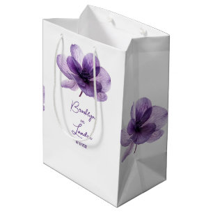 Gorgeous Purple Flower Wedding Medium Gift Bag