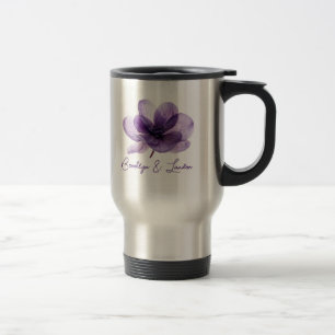 Gorgeous Purple Flower Wedding Travel Mug