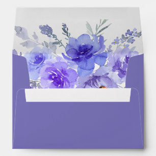 Gorgeous Purple Lavender Violet Floral Wedding Envelope