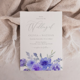Gorgeous Purple Lavender Violet Floral Wedding Invitation