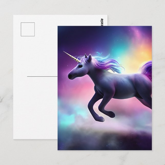 Gorgeous Purple Unicorn Postcard (Front/Back)