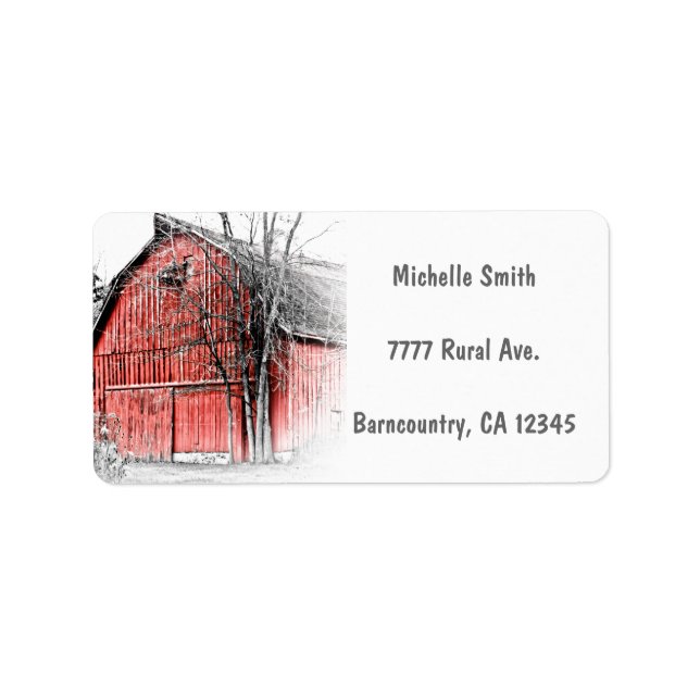 Gorgeous Red Barn Label (Front)