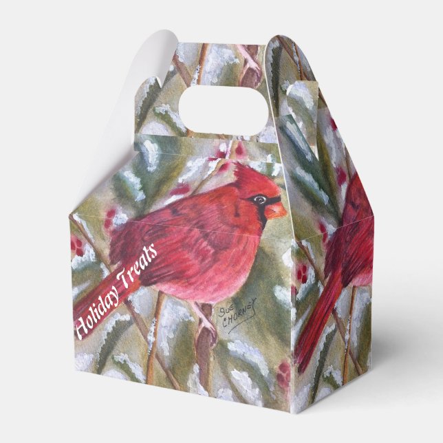 GORGEOUS RED CARDINAL FAVOUR BOX (Front Side)