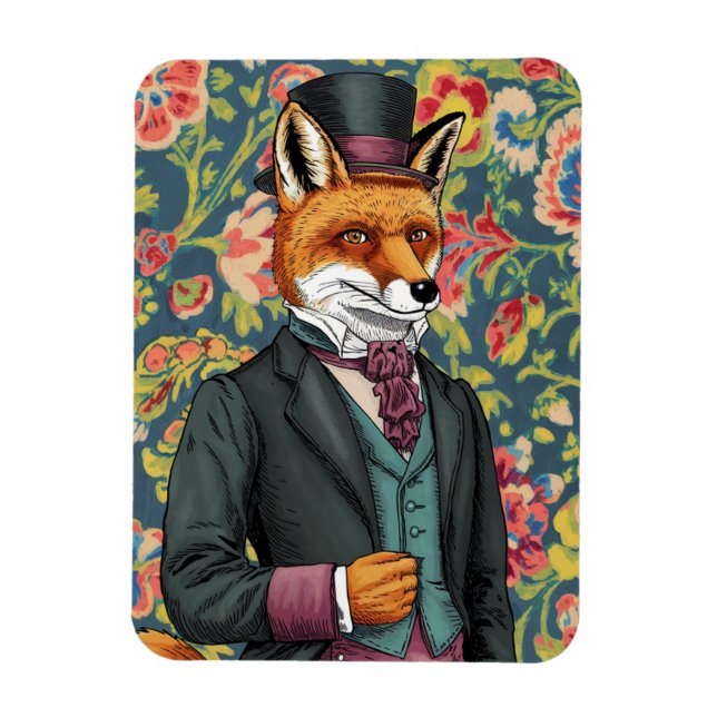 Gorgeous Red Fox in a Suit Magnet (Vertical)