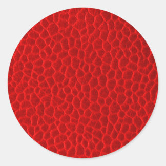 Gorgeous Red Leather Texture Classic Round Sticker