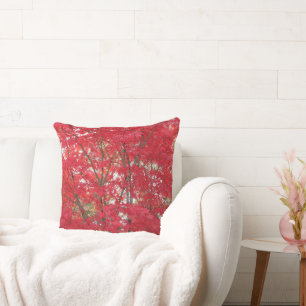 Gorgeous Red Maple Leaves Throw Pillow